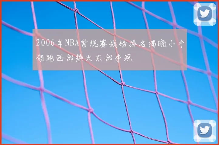 2006年NBA常规赛战绩排名揭晓小牛领跑西部热火东部夺冠